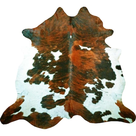 Homeroots Tri-Colored Brindle Brazilian Cowhide Rug 334412